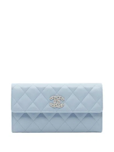 Pre-owned Chanel 2010s Cc Wallet In Blue