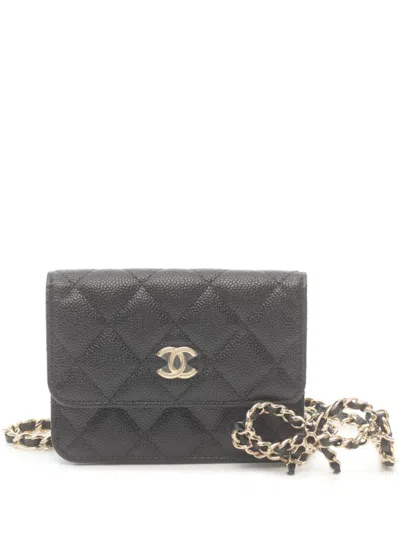 Pre-owned Chanel 2010s Chain Belt Bag In Black