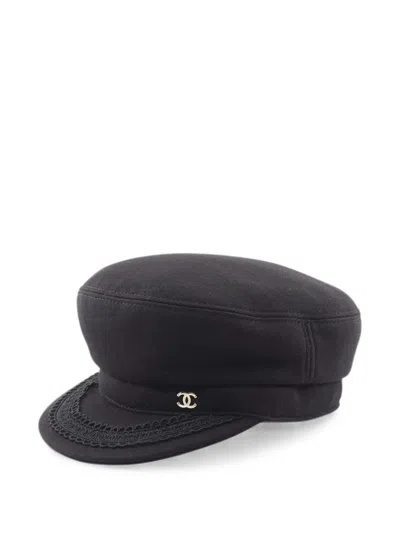 Pre-owned Chanel 2010s Coco Beach Casquette Hat In Black