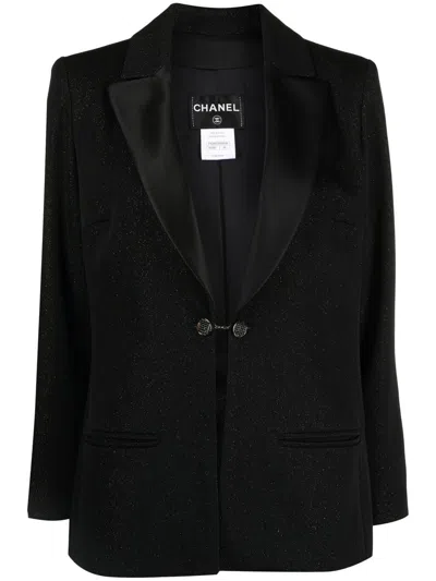 Pre-owned Chanel 2010s Glitter-effect Dinner Jacket In Black