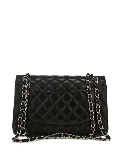 Pre-owned Chanel 2010s Jumbo Classic Flap Quilted Shoulder Bag In Black