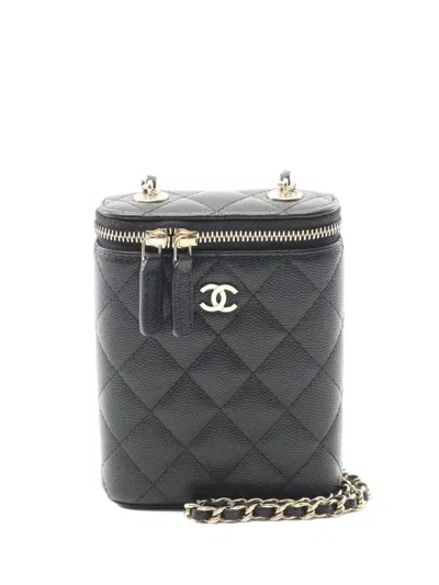 Pre-owned Chanel 2010s Matelasse Vanity Bag In Black
