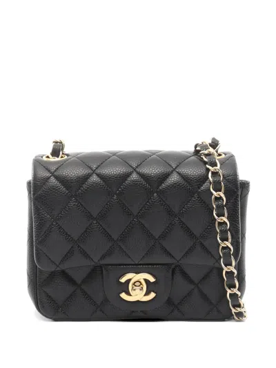 Pre-owned Chanel 2010s Mini Matelasse-design Chain-strap Shoulder Bag In Black