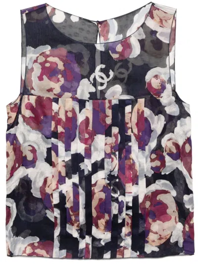 Pre-owned Chanel 2010s Sleeveless Top In Blue