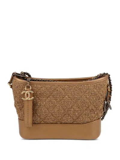 Pre-owned Chanel 2010s Small Gabrielle Shoulder Bag In Brown