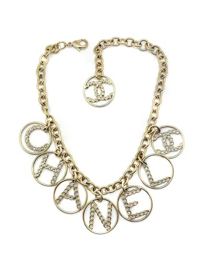 Pre-owned Chanel 2010s Statement Logo Bracelet In Gold
