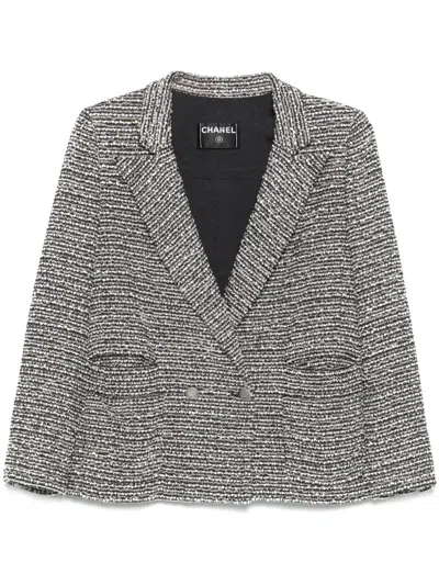 Pre-owned Chanel 2010s Tweed Jacket In Black