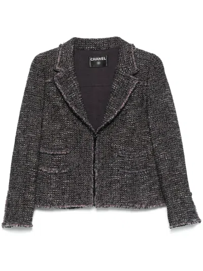 Pre-owned Chanel 2010s Tweed Jacket In Purple