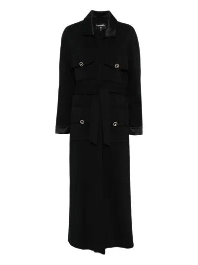 Pre-owned Chanel 2010s Wool Coat In Black