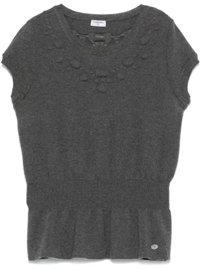 Pre-owned Chanel 2010s Wool Top In Grey