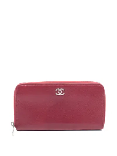 Pre-owned Chanel 2010s Zipped Wallet In Red