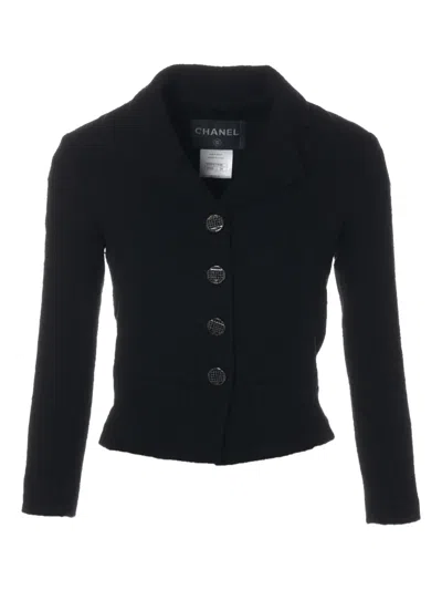 Pre-owned Chanel 2011-2012 Button-embellishment Tweed Jacket In Black
