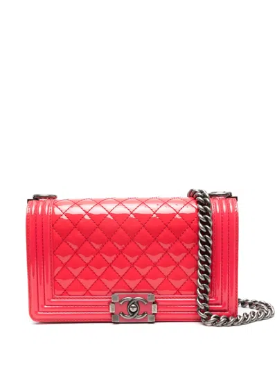 Pre-owned Chanel 2011 Boy Medium Shoulder Bag In Pink