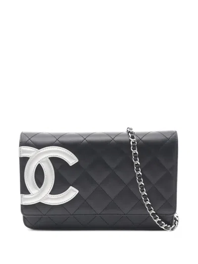 Pre-owned Chanel 2011 Cambon Ligne Wallet-on-chain In Black