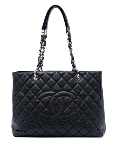 Pre-owned Chanel 2011 Caviar Grand Shopping Tote Bag In Black