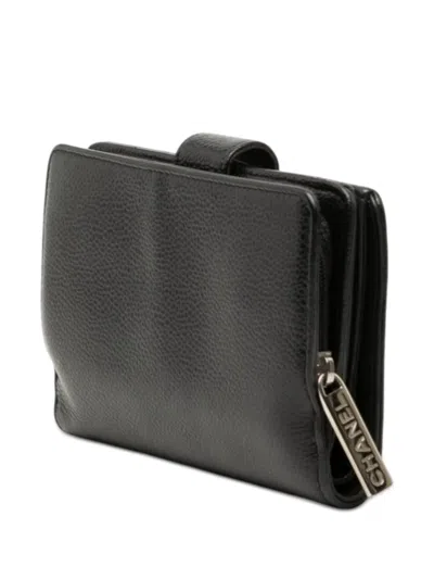 Pre-owned Chanel 2011 Cc Caviar Bifold Wallet Small Wallets In Black