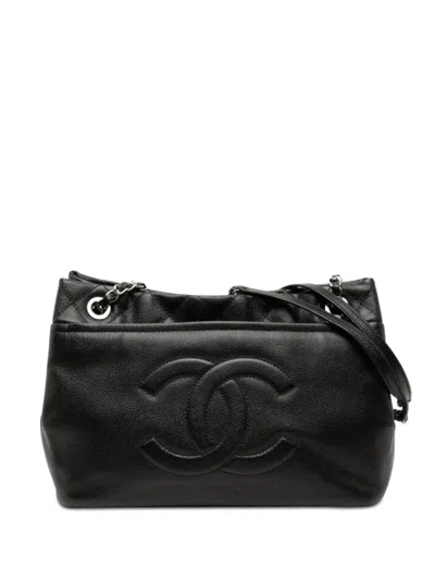 Pre-owned Chanel 2011 Cc Caviar Timeless Soft Tote Bag In Black