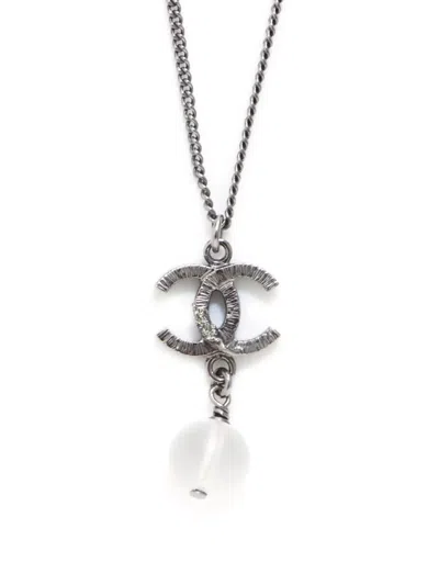 Pre-owned Chanel 2011 Cc Chain Necklace In Silver