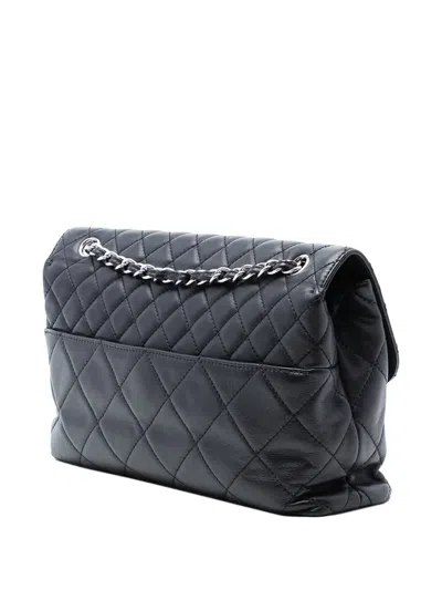 Pre-owned Chanel 2011 Cc Quilted Calfskin In The Business Flap Shoulder Bag In Black