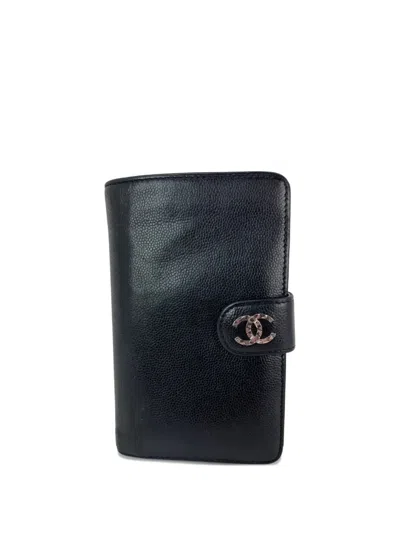 Pre-owned Chanel 2011 Cc Zip Pocket Wallet In Black