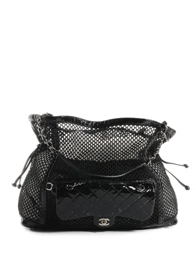 Pre-owned Chanel 2011 Classic Flap Mesh Shoulder Bag In Black
