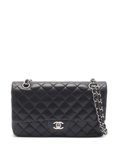 Pre-owned Chanel 2011 Double Flap Quilted Shoulder Bag In Black