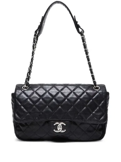 Pre-owned Chanel 2011 Flap Quilted Chain-strap Shoulder Bag In Black