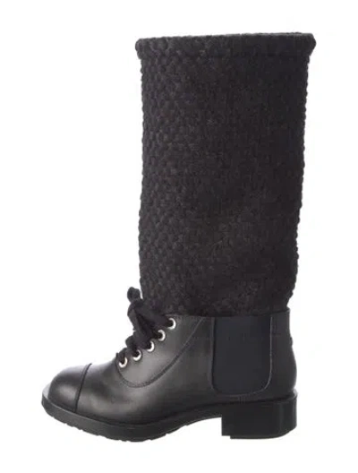 Pre-owned Chanel 2011 Interlocking Cc Logo Lace-up Boots In Multi
