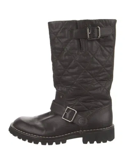 Pre-owned Chanel 2011 Interlocking Cc Logo Moto Boots In Brown