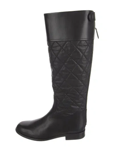 Pre-owned Chanel 2011 Interlocking Cc Logo Rain Boots In Black