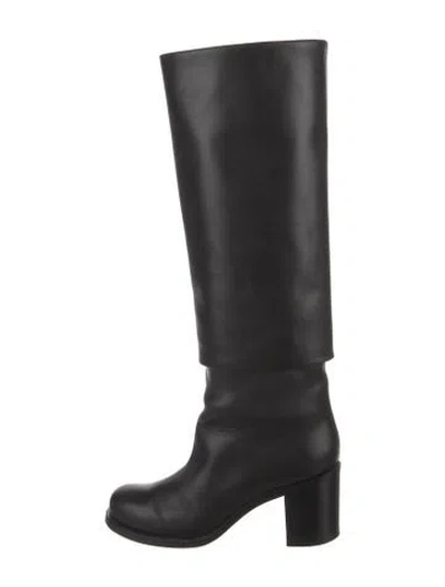 Pre-owned Chanel 2011 Interlocking Cc Logo Riding Boots In Black