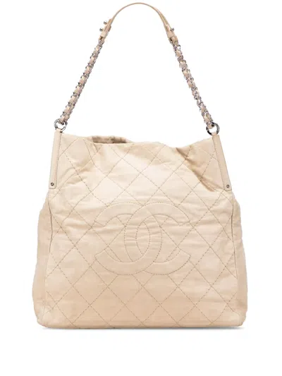 Pre-owned Chanel 2011 Iridescent Calfskin Sea Hit Tote Bag In Brown