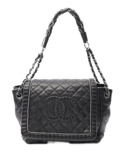 Pre-owned Chanel 2011 Istanbul Accordion Flap Shoulder Bag In Black