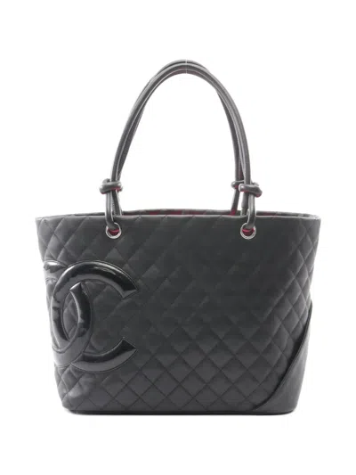 Pre-owned Chanel 2011 Large Cambon Line Tote Bag In Black