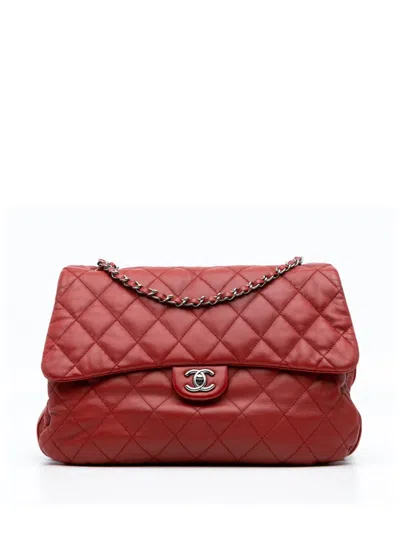 Pre-owned Chanel 2011 Maxi Lambskin 3 Accordion Flap Shoulder Bag