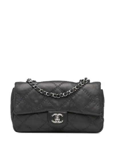 Pre-owned Chanel 2011 Medium Calfskin Ultimate Stitch Flap Shoulder Bag In 灰色