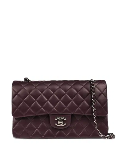 Pre-owned Chanel 2011 Medium Classic Flap Quilted Lambskin Shoulder Bag In Purple