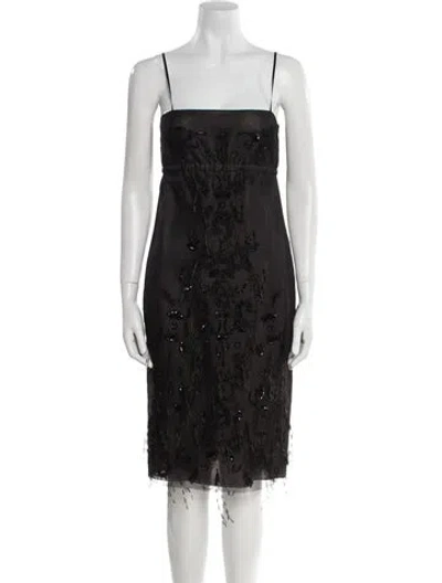 Pre-owned Chanel 2011 Midi Length Dress In Black