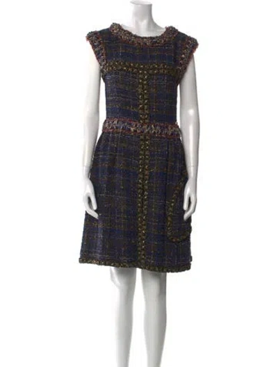 Pre-owned Chanel 2011 Mini Dress In Blue