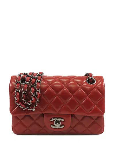 Pre-owned Chanel 2011 Mini Rectangular Classic Lambskin Single Flap Crossbody Bag