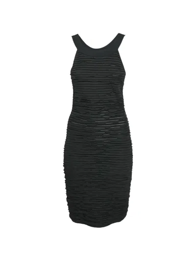 Pre-owned Chanel 2011 Pleated Bodycon Dress In Black