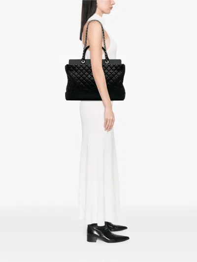 Pre-owned Chanel 2011 Quilted Aged Calfskin Be Cc Shopper Tote Satchel