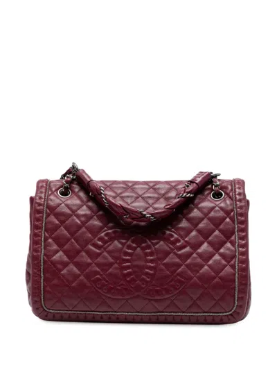 Pre-owned Chanel 2011 Quilted Calfskin Istanbul Accordion Flap Shoulder Bag In Red