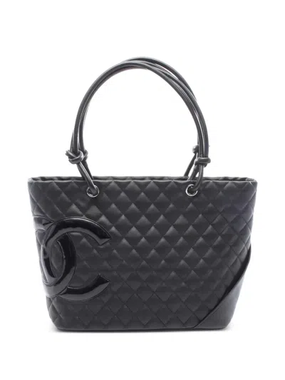 Pre-owned Chanel 2011 Quilted-leather Tote Bag In Black