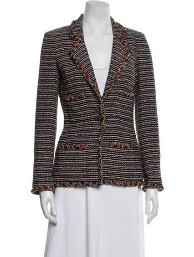 Pre-owned Chanel 2011 Striped Blazer In Black