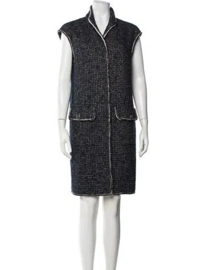 Pre-owned Chanel 2011 Tweed Pattern Coat In White