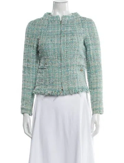 Pre-owned Chanel 2011 Tweed Pattern Evening Jacket In Blue