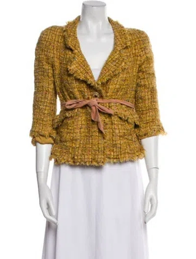 Pre-owned Chanel 2011 Wool Blazer In Yellow