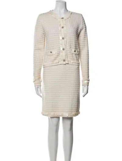Pre-owned Chanel 2011 Wool Skirt Set In Neutrals
