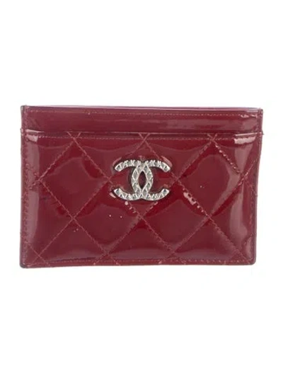 Pre-owned Chanel 2011-2012 Brilliant Card Holder In Red